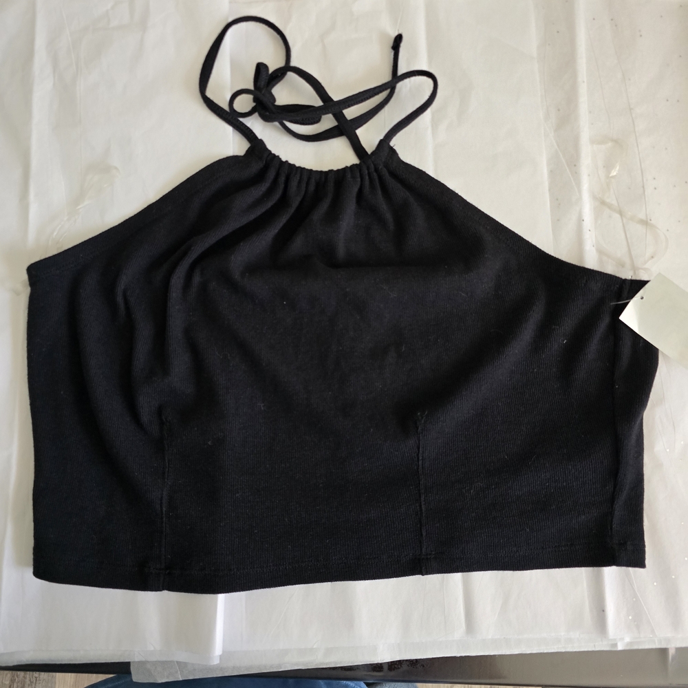 bp Black Halter Crop Top